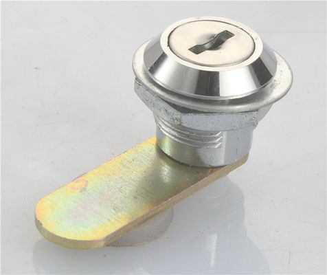 Metal Cabinet Door Cam Lock Height 17mm Bright Chrome Plating